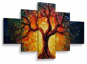 Obraz - Drzewo życia w mozaice (125x70 cm)