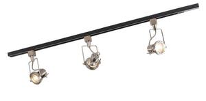 Nowoczesny system oświetlenia szynowego z 3 reflektorami stalowymi 1-fazowy - Iconic Suplux