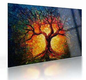 Obraz na szkle - Drzewo życia w mozaice (70x50 cm)