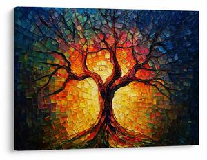 Obraz - Drzewo życia w mozaice (70x50 cm)
