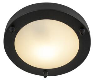 Nowoczesna lampa sufitowa czarna 18 cm IP44 - Yuma