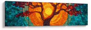 Obraz - Drzewo życia i słońce w mozaice (170x50 cm)