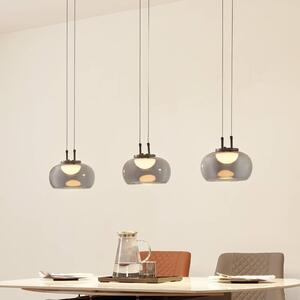 Lampa wisząca szklana Dain Lucande, aluminiowy / szary / cynkowy, salon / jadalnia, szkło, nowoczesny