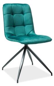 Krzesło texo velvet czarny stelaż/zielony bluvel 78