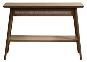 Brązowa konsola z blatem w dekorze dębu 40x110 cm Barrali – Unique Furniture