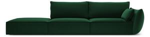 Ciemnozielona aksamitna sofa prawostronna 264 cm Vanda – Mazzini Sofas