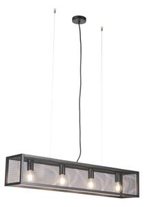 Inteligentna lampa wisząca w stylu industrialnym czarna w komplecie z 4 żarówkami WiFi A60 - Cage Wire
