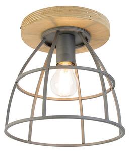 Inteligentna lampa sufitowa ciemnoszara z drewnem w komplecie z WiFi E27 - Arthur