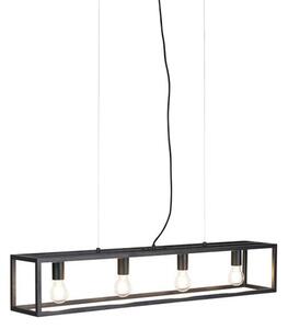 Inteligentna lampa wisząca industrialna czarna z 4 żarówkami Wi-Fi A60 - Cage