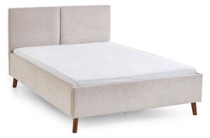 Beżowe tapicerowane łóżko dwuosobowe ze stelażem 140x200 cm Piano – Meise Möbel