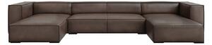 Brązowy skórzany narożnik (w kształcie litery "U") Madame – Windsor & Co Sofas