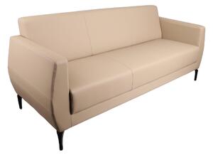 Trzyosobowa Sofa Basco Coffee 3, skórzana, beżowa, do lobby, recepcji, poczekalni
