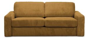 Musztardowa sztruksowa rozkładana sofa 195 cm Nona – Makamii