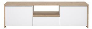 Biało-naturalna szafka pod TV w dekorze dębu 179x52x48 cm Next – Tvilum