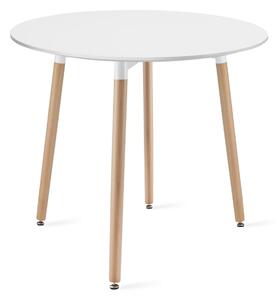 Biały okrągły stół do jadalni KAMI 80x80 cm
