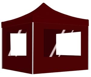 Namiot imprezowy ze ściankami, aluminium, 2x2 m, bordowy