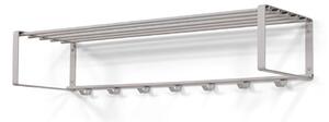 Szarobrązowy metalowy wieszak ścienny z półką 100 cm Rex – Spinder Design