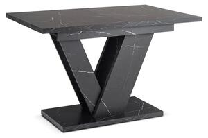 Stół Prostokątny Rozkładany CLARK 120-160 cm Czarny Marmur Glamour