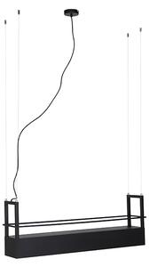 Industrialna lampa wisząca czarna z półką 4-światła GU10 - Cage Rack