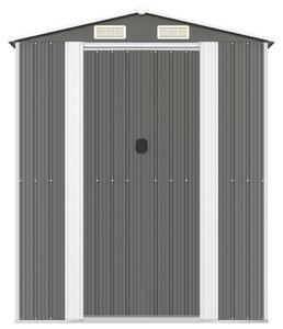 Szopa ogrodowa, jasnoszara, 192x523x223 cm, stal galwanizowana