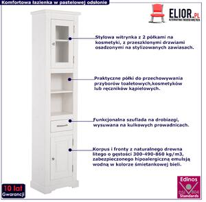 Biały słupek łazienkowy G8-C43