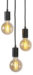 Inteligentna lampa wisząca w stylu industrialnym czarna w komplecie z Wi-Fi G95 3-światła - Facil