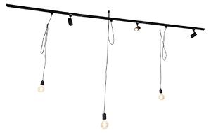 Inteligentny system oświetlenia szynowego czarny 3 reflektory i lampa wisząca 1-fazowa - Iconic Cavalux Jeana