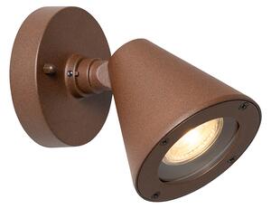 Nowoczesna lampa ścienna zewnętrzna brązowa rdza IP44 regulowana - Ciara