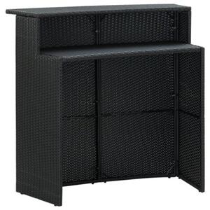 Zestaw Mebli Ogrodowych Komplet Barowy Z Poduszkami 5-Częściowy Czarny Rattan Na Taras Balkon Ogród