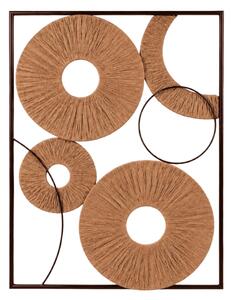 Zestaw 2 sztuk dekoracji ściennej CIRCLES metal 48x68 cm, czarny / biały