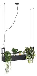 Inteligentna lampa wisząca czarna z półką, w tym 4 Wifi GU10 - Cage Rack