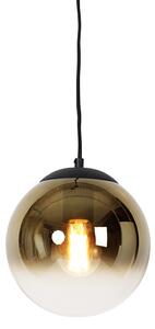Inteligentna lampa wisząca czarna ze złotym szkłem 20 cm w tym Wifi A60 - Pallon