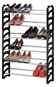 Regał na buty w czarno-srebrnym kolorze 61,5x94,5x18 cm Malabo – Household Pleasure