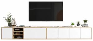 Komplet wiszących szafek rtv dąb wotan + biały M7-D92