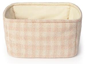 Jasnoróżowy tekstylny dziecięcy kosz na zabawki 30x20x20 cm Swan Rose – Lorena Canals
