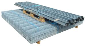 2D Panele i słupki ogrodzeniowe 2008x1030 mm 36 m srebrne