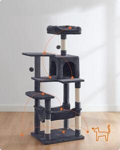 Drapak wieża dla kota dymny szary 143 cm