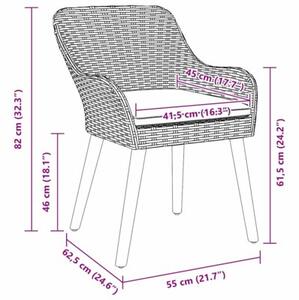 Zestaw Mebli Ogrodowych Komplet Jadalniany Z Poduszkami 7-Częściowy Czarny Rattan Na Taras Balkon Ogród