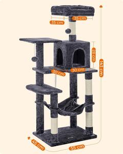 Drapak wieża dla kota dymny szary 143 cm