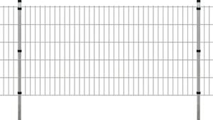 2D Panele i słupki ogrodzeniowe 2008x1030 mm 36 m srebrne