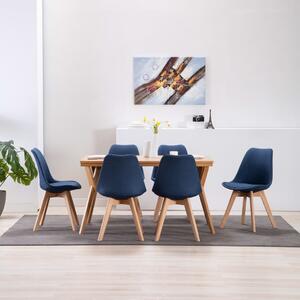 Krzesła jadalniane, 6 szt., niebieskie, materiałowe