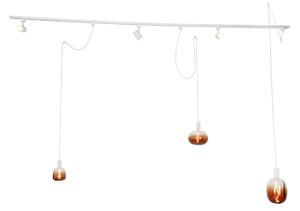 1-fazowy system szynowy z 3 reflektorami i lampami wiszącymi w kolorze białym - Cavalux Jeana