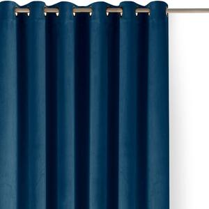 Niebieska aksamitna zasłona częściowo zaciemniająca (dimout) 140x270 cm Velto – Filumi