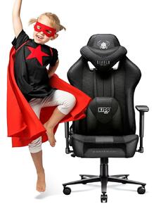 Krzesło do biurka dla dziecka Diablo X-Player Kids: czarne, fotel gamingowy dla dziecka