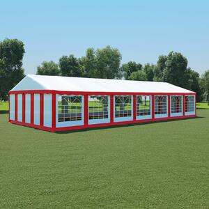 Namiot ogrodowy z PVC, 6 x 14 m, czerwono-biały