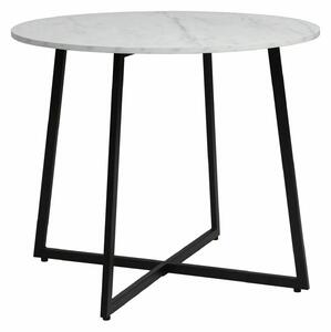 Okrągły stół jadalniany z blatem w dekorze marmuru LUNA 90x90