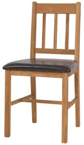 Krzesła stołowe, 6 szt., lite drewno dębowe