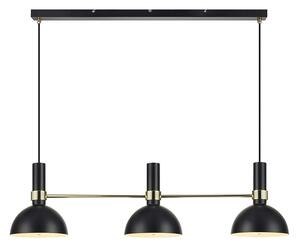 Markslöjd - Larry 3 Lampa Wisząca Black/Brushed Brass