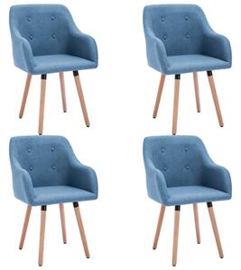 Krzesła stołowe, 4 szt., niebieskie, tkanina