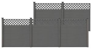 Ogrodzenie ogrodowe z kratką, WPC, 879 x 185 cm, szare